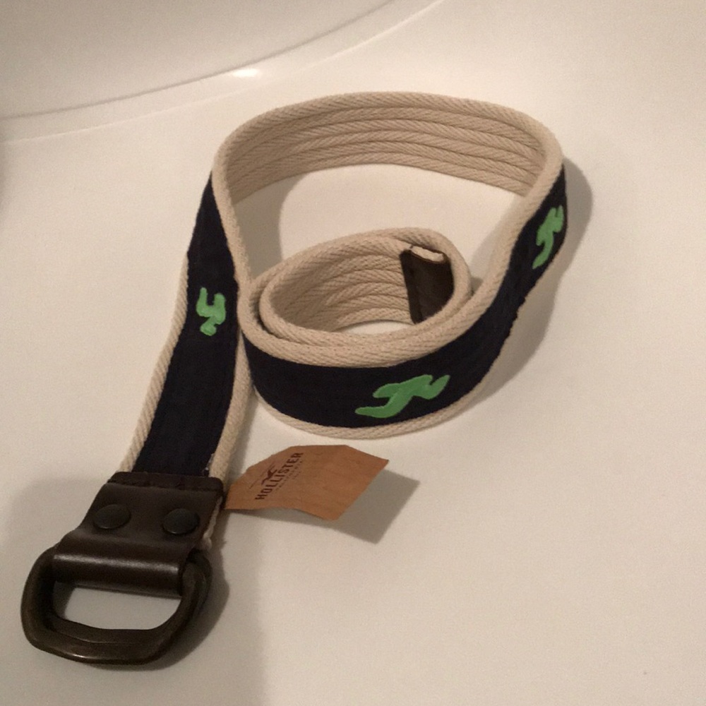 Hollister navy green combo belt S/M